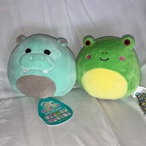 Flip-A-Mallows Wendy the Frog to Hank Hippo Squishmallows NWT Green Blue 5 Inch
